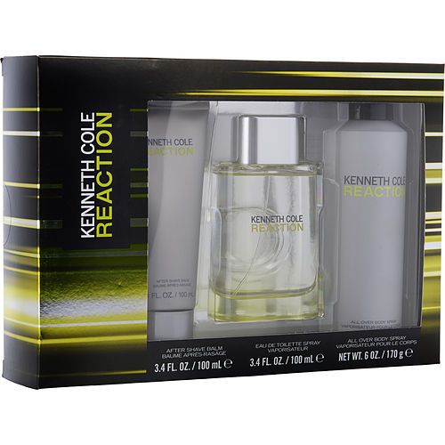 KENNETH COLE REACTION by Kenneth Cole EDT SPRAY 3.4 OZ & AFTERSHAVE BALM 3.4 OZ & ALL OVER BODY SPRAY 6 OZ EasyOptionXY LLC