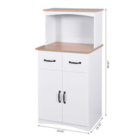 Wooden Kitchen Cabinet White Pantry Storage Microwave Cabinet with Storage Drawer EasyOptionXY LLC