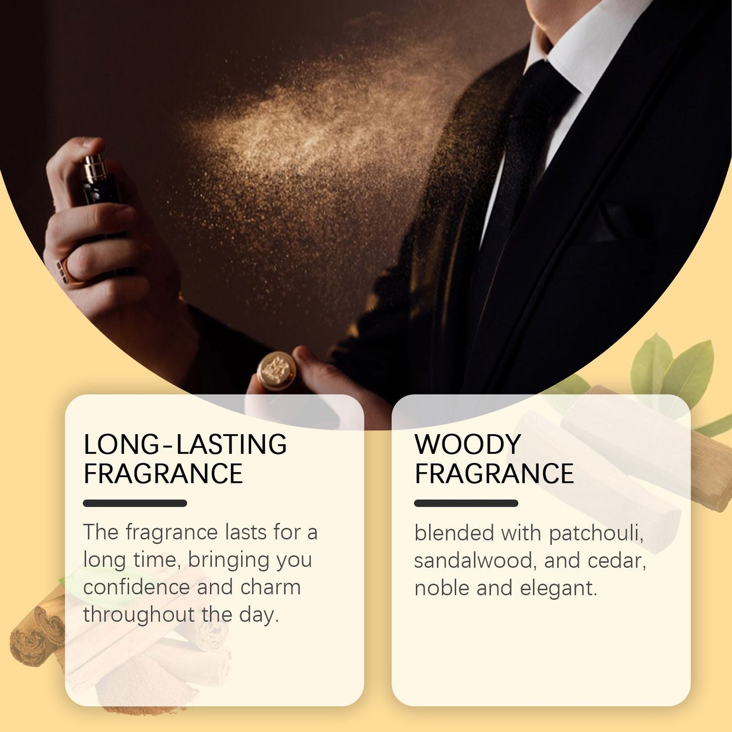 East Moon Men's Perfume Long Lasting Light Wood fragrance Fresh natural release men's charm perfume EasyOptionXY LLC