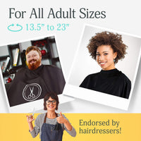 Barber Cape Professional Large Hair Cutting Cape with Snap Closure 66x57 inch Unisex Adults Black Haircut Gown Water Resistant EasyOptionXY LLC
