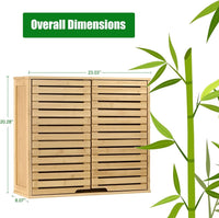 2 Tier Bathroom Wall Cabinet with Adjustable Shelf;  Double Door Cabinet for Bathroom EasyOptionXY LLC