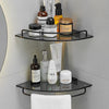 Glass Corner Shelf for Bathroom Corner Shower Shelf Black Tempered Glass Shelf with Rail Bathroom Corner Organizer Bathroom Shelves Wall Mounted EasyOptionXY LLC