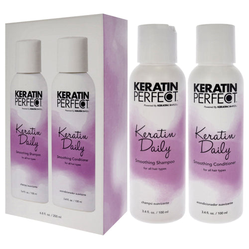 Keratin Daily Duo by Keratin Perfect for Unisex - 2 Pc 3.4oz Shampoo, 3.4oz Conditioner EasyOptionXY LLC