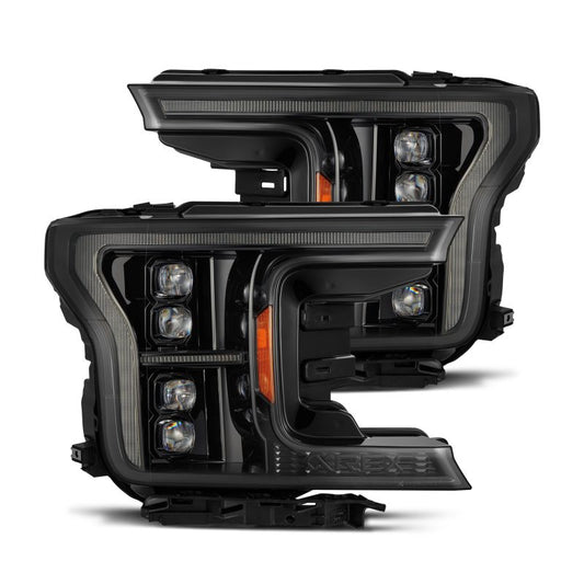 AlphaRex 18-20 Ford F150 (MK II 14th Gen Style) NOVA-Series LED Projector Headlights Alpha-Black