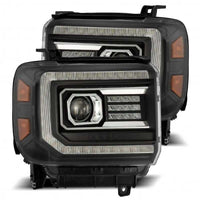 AlphaRex 14-18 GMC Sierra PRO-Series Halogen Projector Headlights Black OffRoadUSA.com