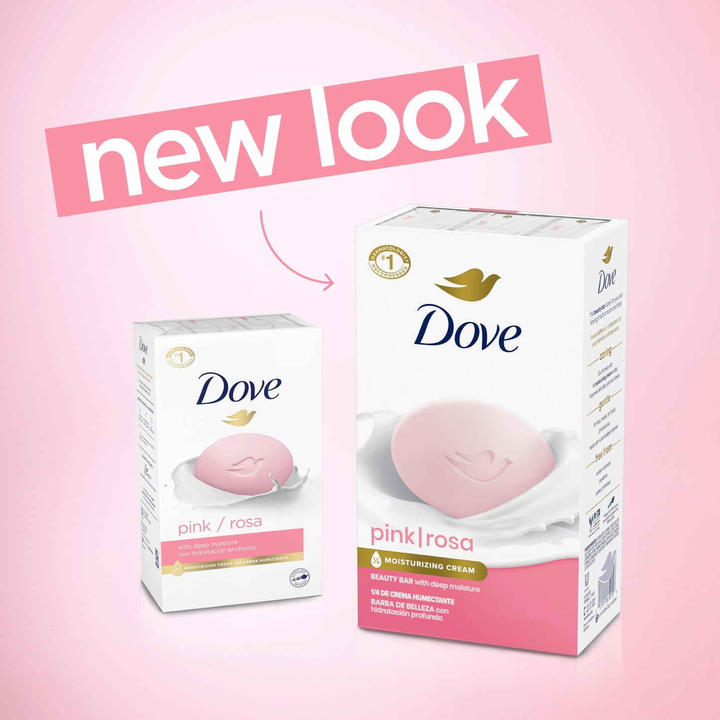 Dove Beauty Bar Women's Bath Soap Gentle Pink Rosa Moisturizing All Skin, 3.75 oz 4 Bars EasyOptionXY LLC