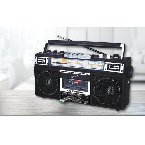 Supersonic 4 Band Bluetooth Radio & Cassette Player + Cassette To Mp3 Converter Jupiter Gear