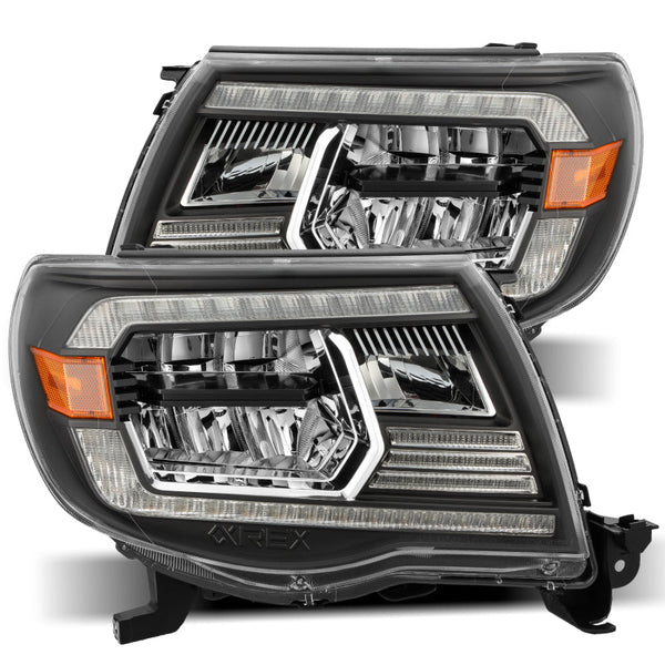 AlphaRex 05-11 Toyota Tacoma LUXX-Series LED Crystal Headlights Black OffRoadUSA.com