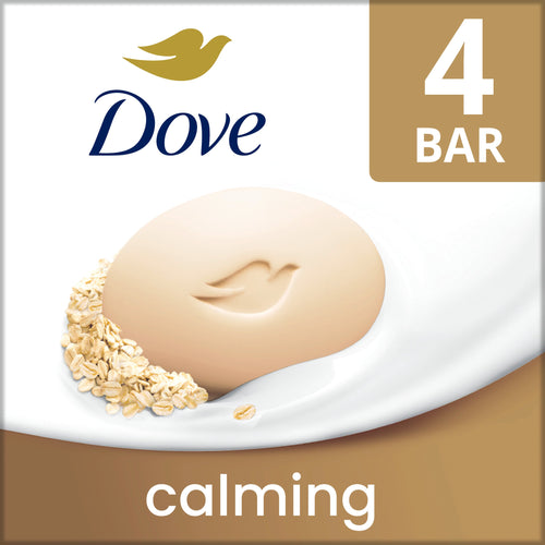 Dove Beauty Bar Soap for Women Calming Oatmeal & Rice Milk All Skin, 3.75oz 4 Bars EasyOptionXY LLC
