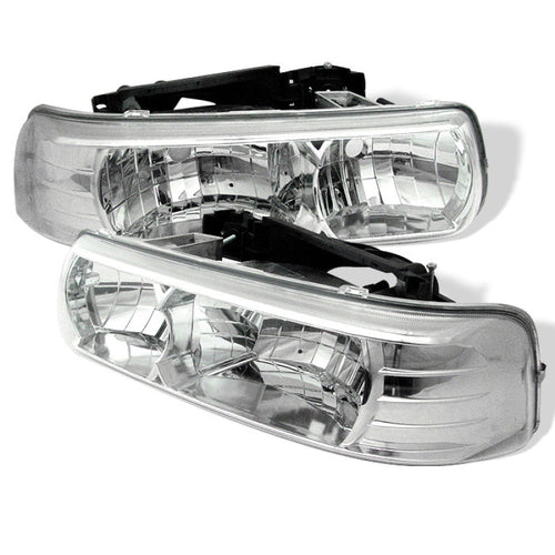 Spyder Chevy Silverado 1500/2500 99-02 Crystal Headlights Chrome HD-YD-CSIL99-C OffRoadUSA.com