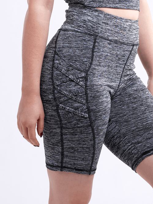 JupiterGear High-Waisted Workout Shorts with Pockets & Criss Cross Design Jupiter Gear