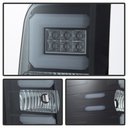 Spyder 14-18 Chevy 1500 / 15-19 GMC 3500 Dually / Bar LED Tail Lights Blk Smke ALT-YD-CS14-LBLED-BSM OffRoadUSA.com