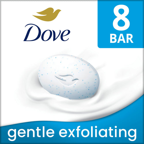 Dove Beauty Bar Soap for Women Gentle Exfoliating All Skin, 3.75 oz 8 Bars EasyOptionXY LLC