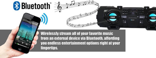 MP3/CD Bass Reflex Boombox & PA System with Bluetooth® Jupiter Gear