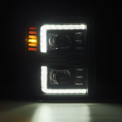 AlphaRex 08-10 Ford Super Duty/Excursion PRO-Series Halogen Projector Headlights Black OffRoadUSA.com