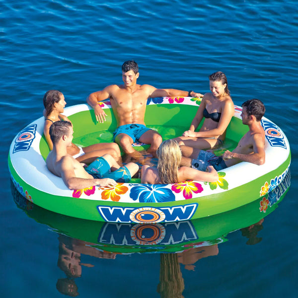 WOW Sports Floating 6 Person Water Lounge & Island - Stadium Islander (17-2040) Jupiter Gear