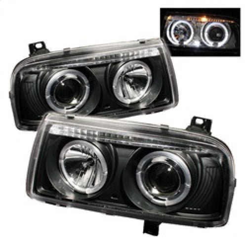 Spyder Volkswagen Jetta III 93-98 Projector Headlights LED Halo Blk High H1 Low H1 PRO-YD-VJ93-HL-BK OffRoadUSA.com