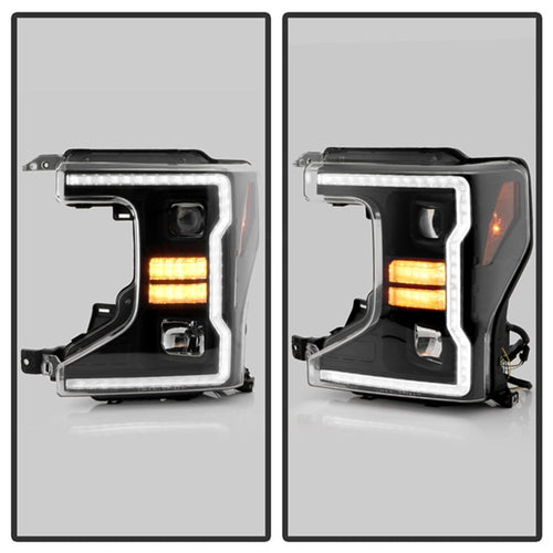 Spyder Signature 20-22 Ford F250/F350 (Halogen) Proj. Headlights - Black (PRO-YD-FS20HALSI-SEQ-BK) OffRoadUSA.com