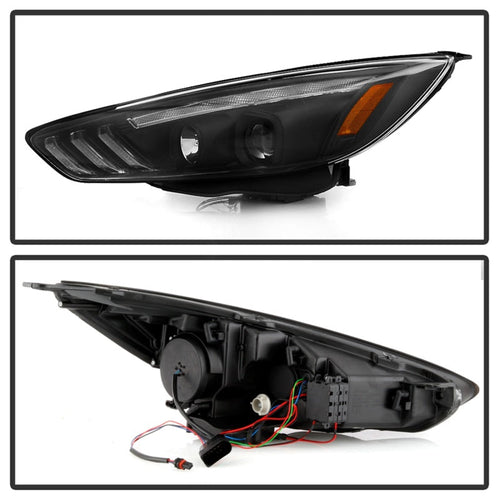 Spyder 15-18 Ford Focus Projector Headlights - Seq Turn Light Bar - Black PRO-YD-FF15-LBSEQ-BK OffRoadUSA.com