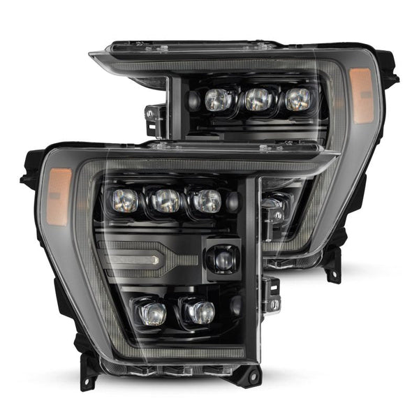 AlphaRex 21-23 Ford F150 / 21-23 Ford F150 Raptor NOVA-Series LED Projector Headlights Alpha-Black OffRoadUSA.com