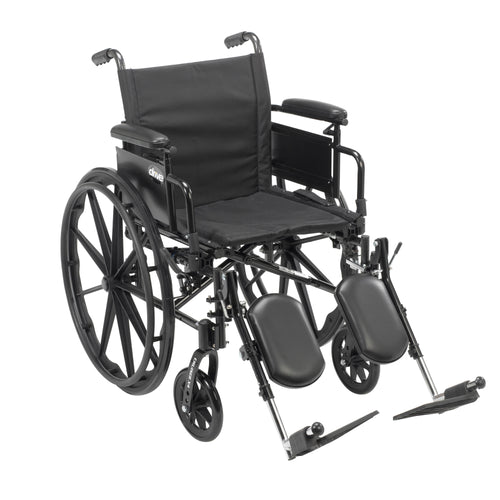 Cruiser X4 Lightweight Dual Axle Wheelchair with Adjustable Detachable Arms, Desk Arms, Elevating Leg Rests, 20" Seat RIO Medical Supplies