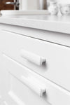 Glossy White "Vanilla" Cabinet Knob and Drawer Pull Euro • Knobs