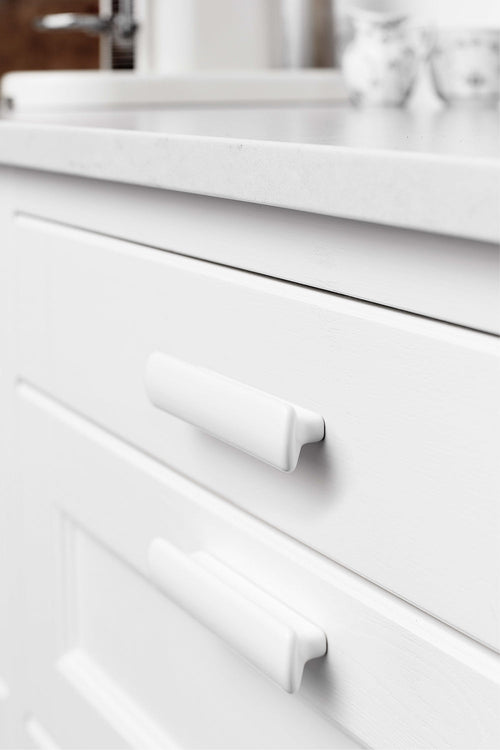 Glossy White "Vanilla" Cabinet Knob and Drawer Pull Euro • Knobs