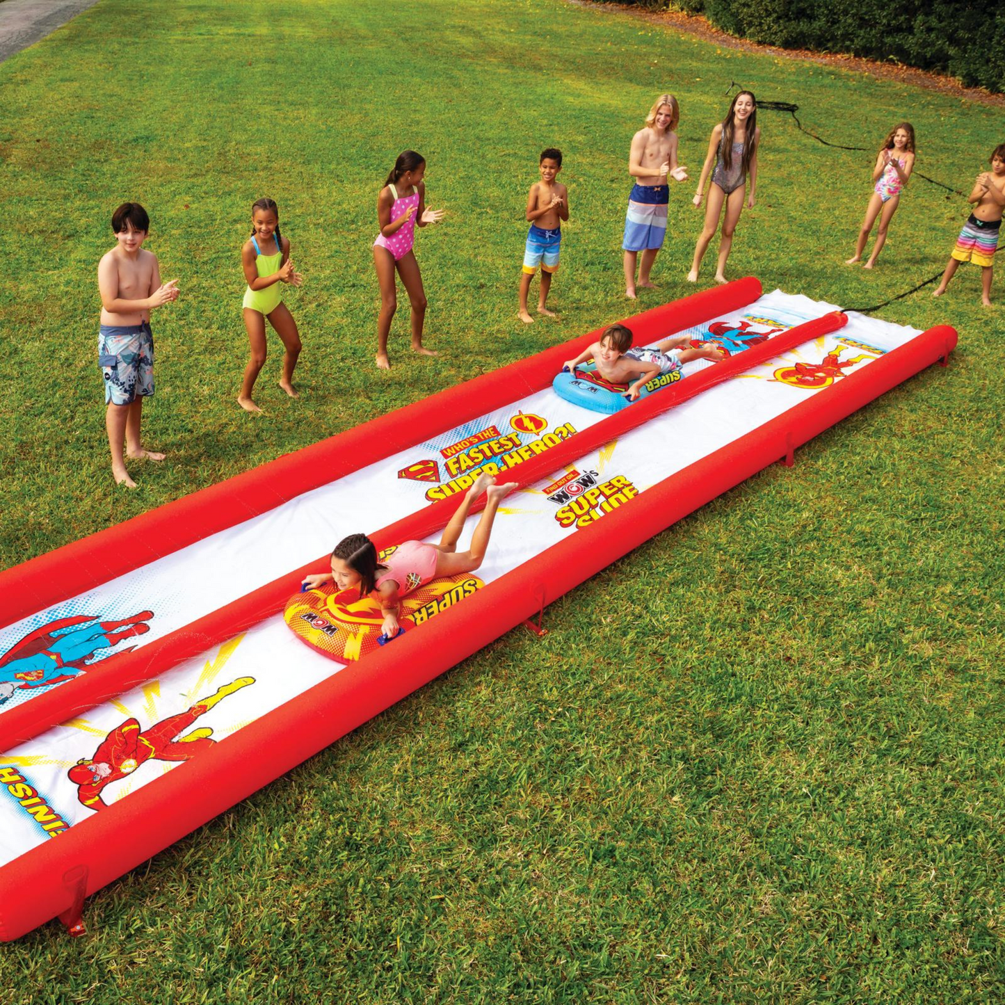 WOW Sports DC Comics Flash vs Superman Lawn Slide Jupiter Gear