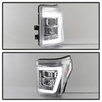 Spyder 11-16 Ford F-250/F-350 V2 Projector Headlights - Light Bar DRL - Chrome PRO-YD-FS11V2-LB-C OffRoadUSA.com