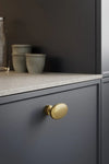 Dark Brushed Gold "Baron" Cup Pull and Knobs Euro • Knobs