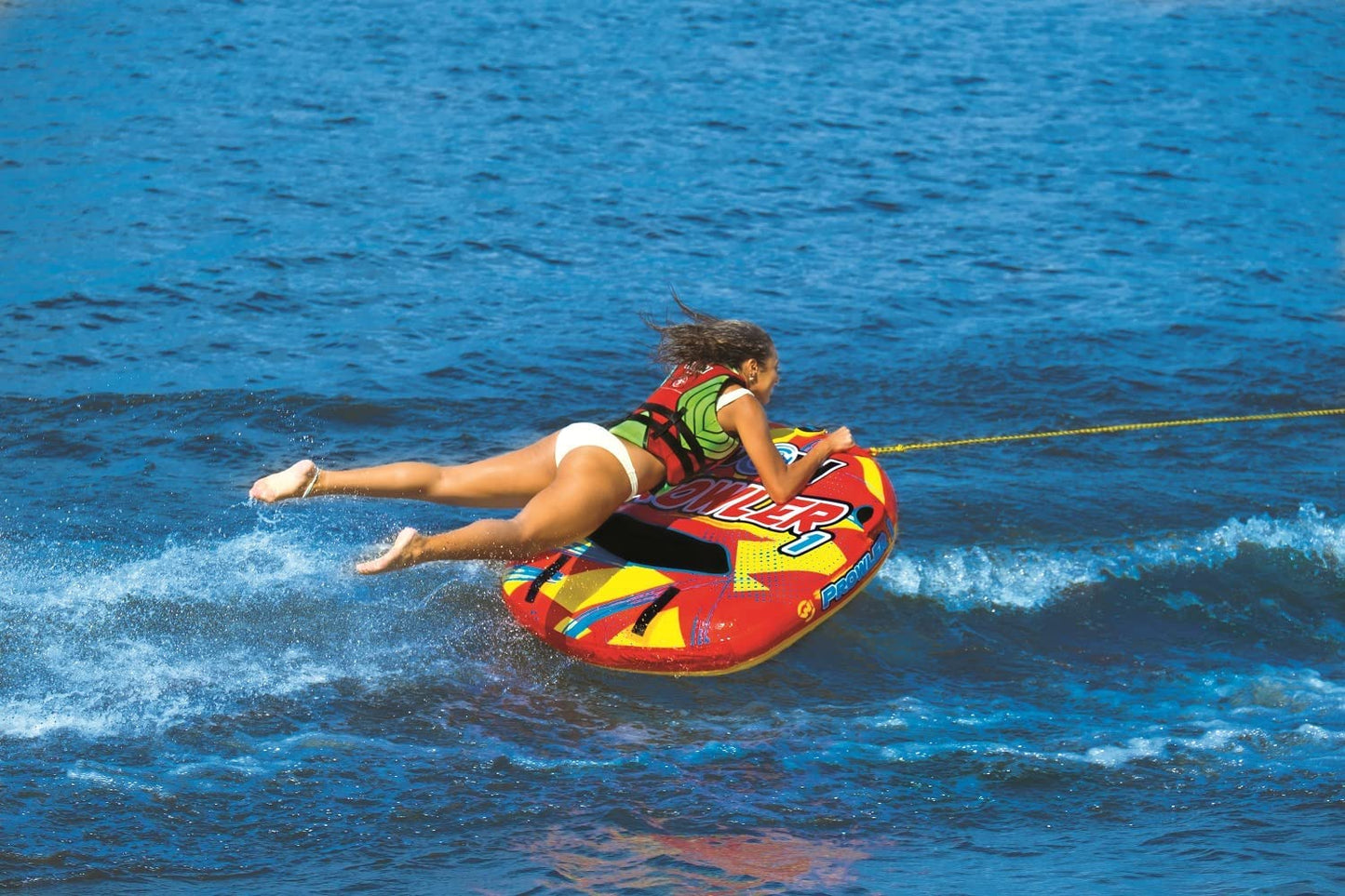 WOW Sports Prowler Towable 1 Person 1P Starter Kit with 12V Pump & 1K Tow Rope (22-WTO-3990-X)