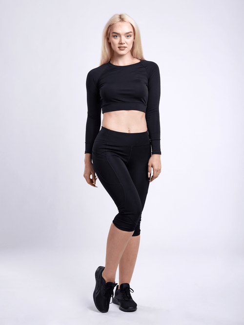 JupiterGear Mid-Rise Capri Fitness Leggings with Side Pockets Jupiter Gear