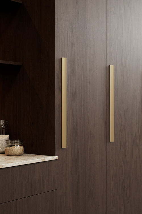 Brushed Bronze "Ciel" Tab Drawer Pulls Euro • Knobs