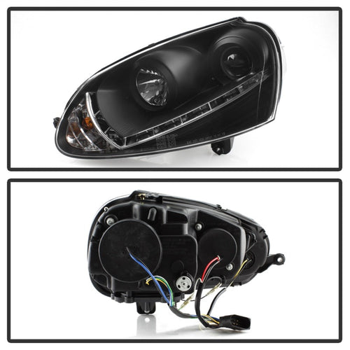 Spyder Volkswagen GTI 06-09/Jetta 06-09 Xenon/HID Model Only - DRL Black PRO-YD-VG06-HID-DRL-BK OffRoadUSA.com