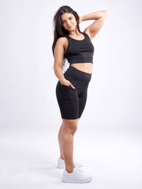 JupiterGear High-Waisted Workout Shorts with Pockets & Criss Cross Design Jupiter Gear