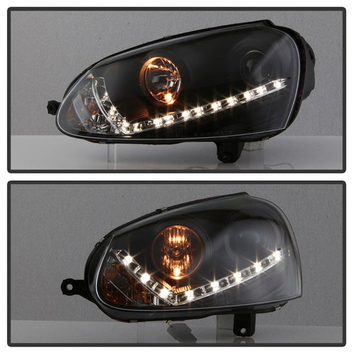 Spyder Volkswagen GTI 06-09/Jetta 06-09 Xenon/HID Model Only - DRL Black PRO-YD-VG06-HID-DRL-BK OffRoadUSA.com