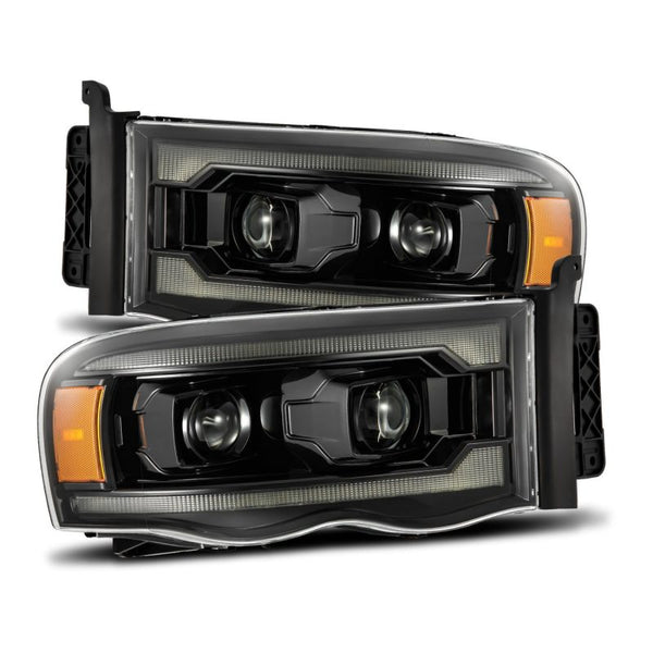 AlphaRex 02-05 Dodge Ram PRO-Series Halogen Projector Headlights Alpha-Black OffRoadUSA.com