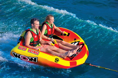 WOW Sports Wild Wing 2 Person Towable Water Tube For Pool and Lake (18-1120) Jupiter Gear