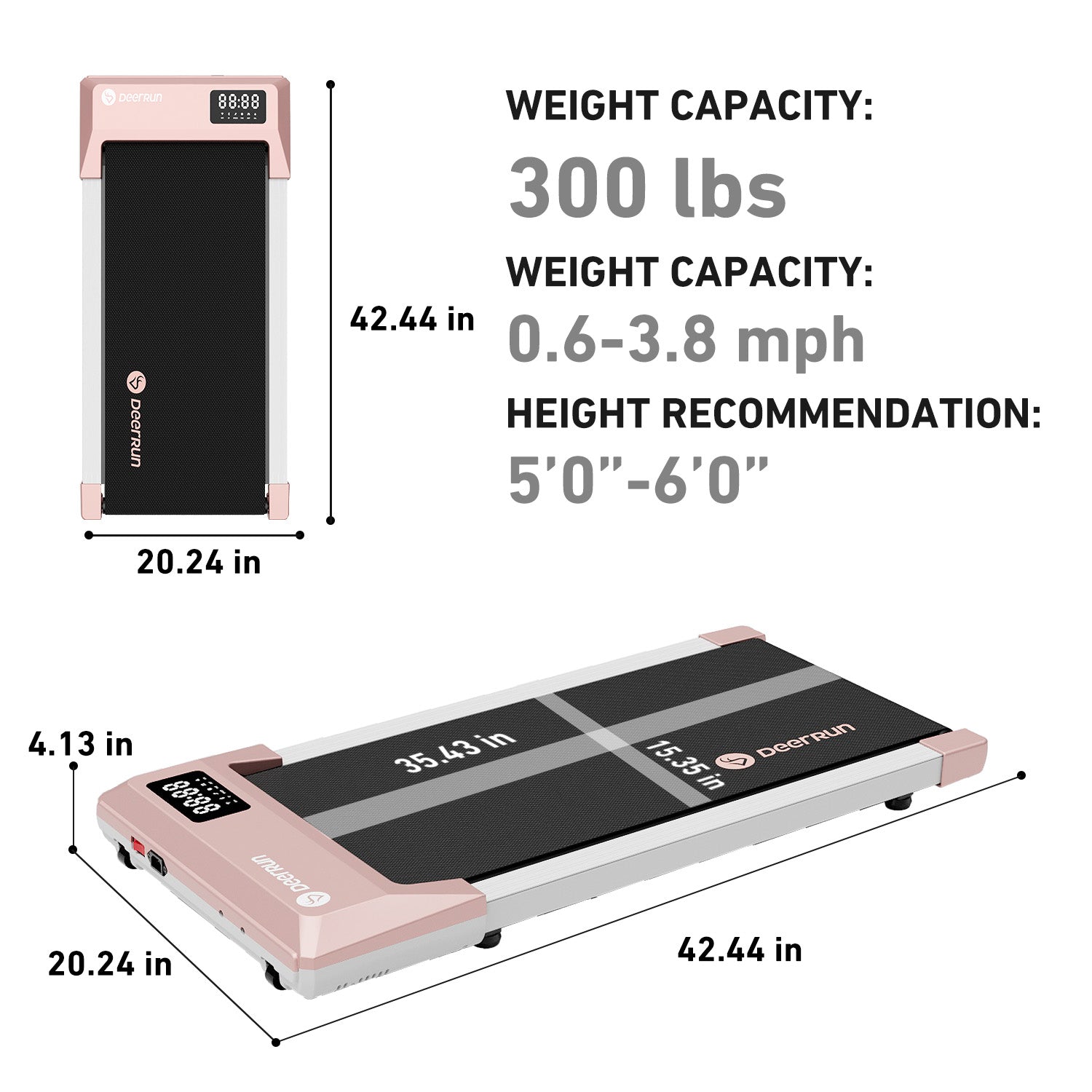 DeerRun® DeerRun Q1 Urban Mini Under-Desk Treadmill with Remote Control