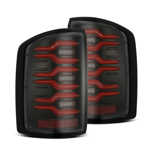 AlphaRex 14-18 GMC Sierra 1500/2500HD/3500HD LUXX-Series LED Tail Lights Blk/Red w/Actv Lgt Seq. Sig OffRoadUSA.com