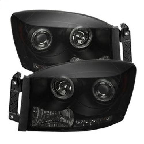 Spyder Dodge Ram 1500 06-08 06-09 Projector Headlights LED Halo LED Blk Smke PRO-YD-DR06-HL-BSM OffRoadUSA.com