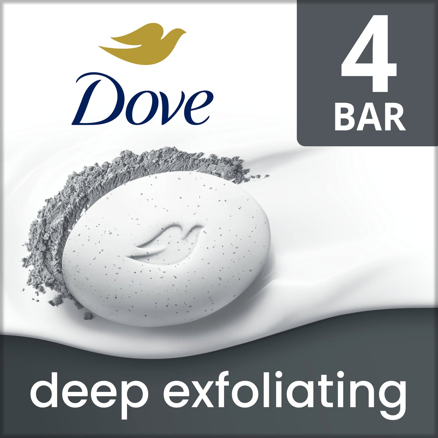 Dove Beauty Bar Soap for Women Deep Exfoliating Charcoal Powder & Glycerin All Skin, 3.75 oz 4 Bars