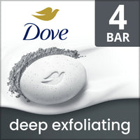 Dove Beauty Bar Soap for Women Deep Exfoliating Charcoal Powder & Glycerin All Skin, 3.75 oz 4 Bars EasyOptionXY LLC