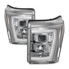 Spyder 11-16 Ford F-250/F-350 V2 Projector Headlights - Light Bar DRL - Chrome PRO-YD-FS11V2-LB-C OffRoadUSA.com