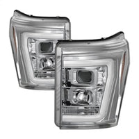 Spyder 11-16 Ford F-250/F-350 V2 Projector Headlights - Light Bar DRL - Chrome PRO-YD-FS11V2-LB-C OffRoadUSA.com