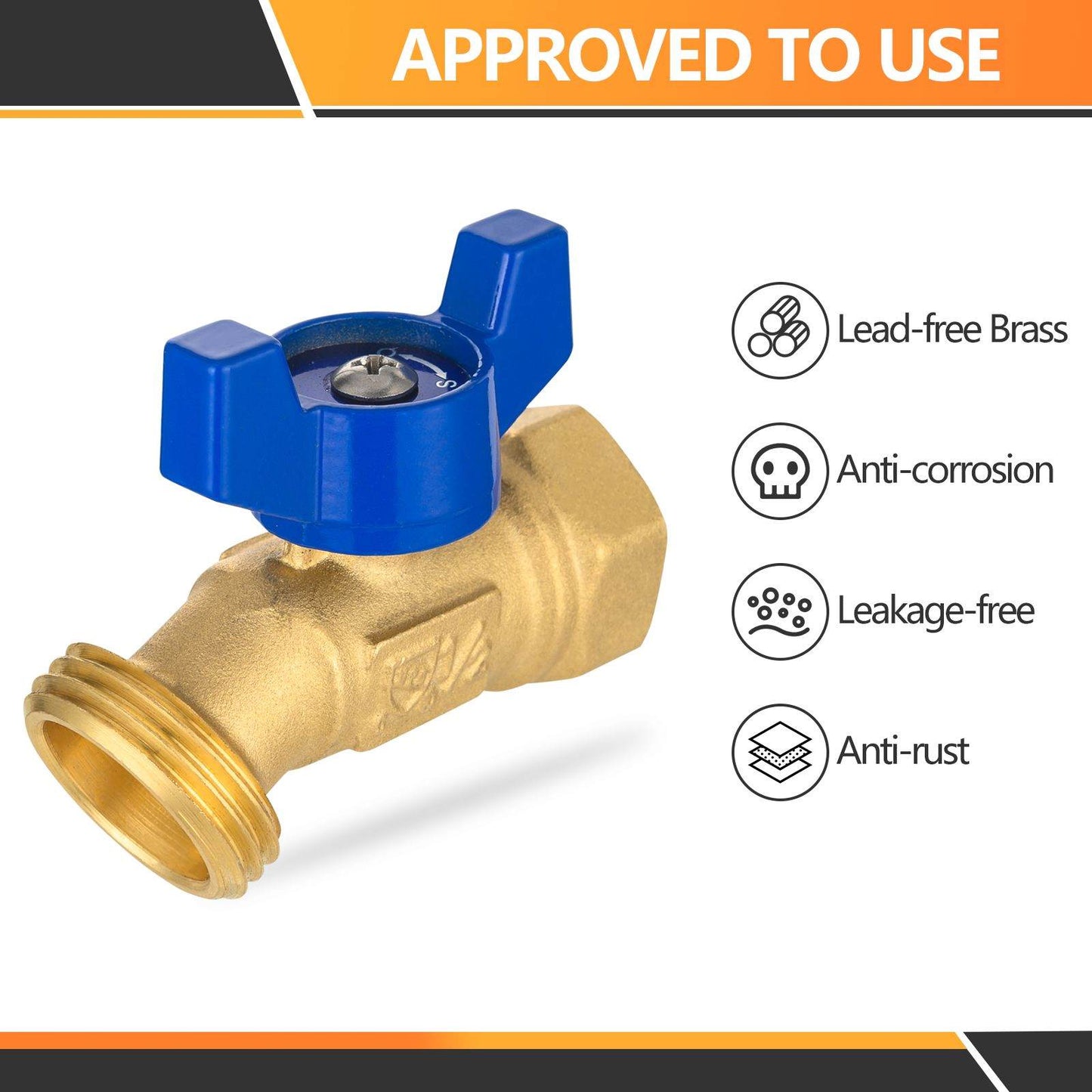 10 Pcs 1/2" FNPT X 3/4" GHT Spigot, Hose Bibb Valve