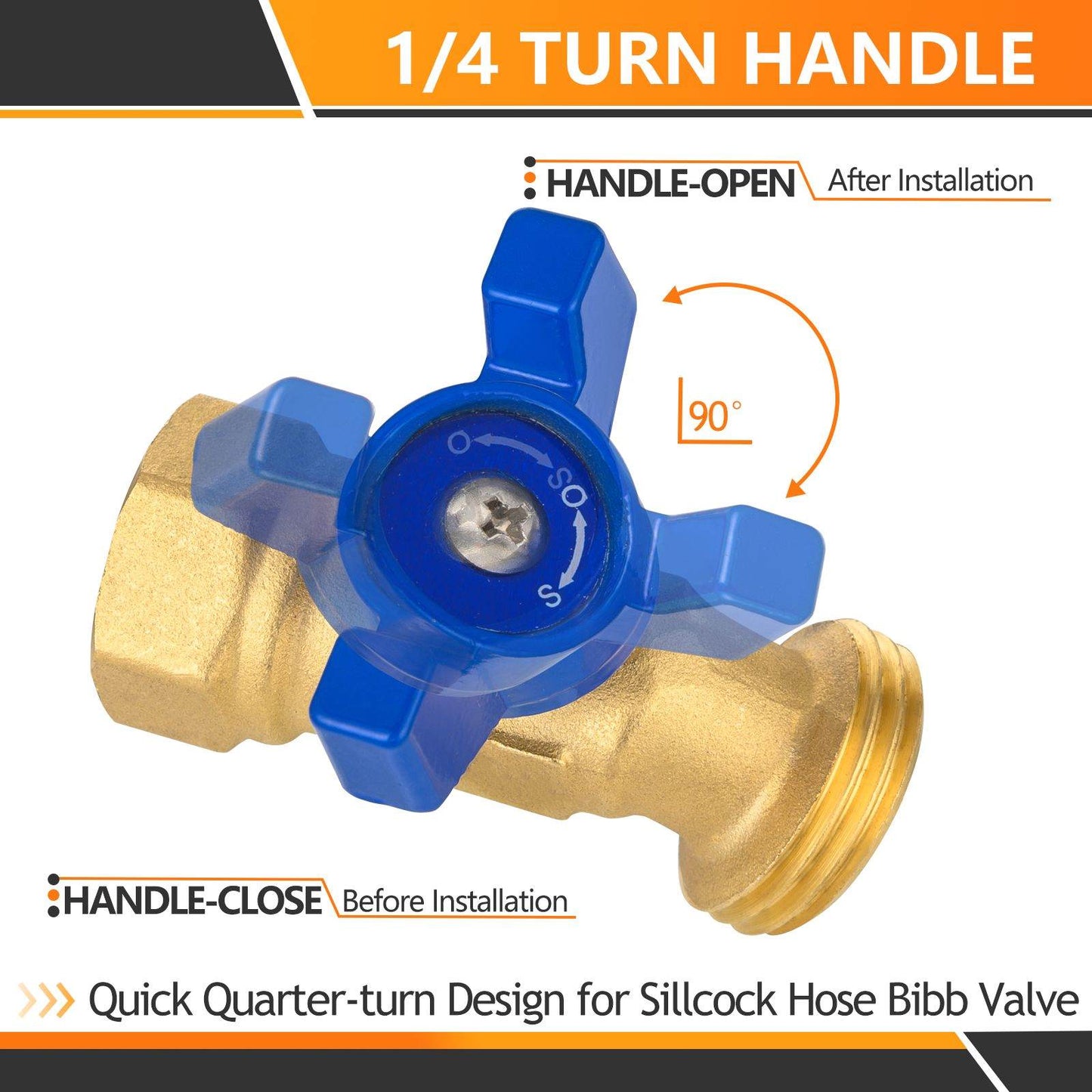 10 Pcs 1/2" FNPT X 3/4" GHT Spigot, Hose Bibb Valve