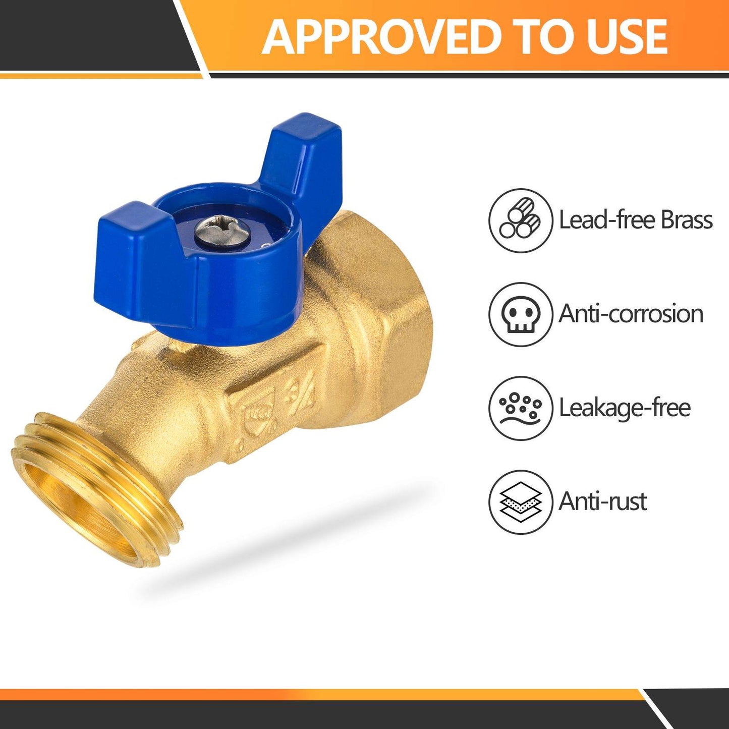 10 Pcs 1/2" MNPT X 3/4" GHT Spigot, Hose Bibb Valve