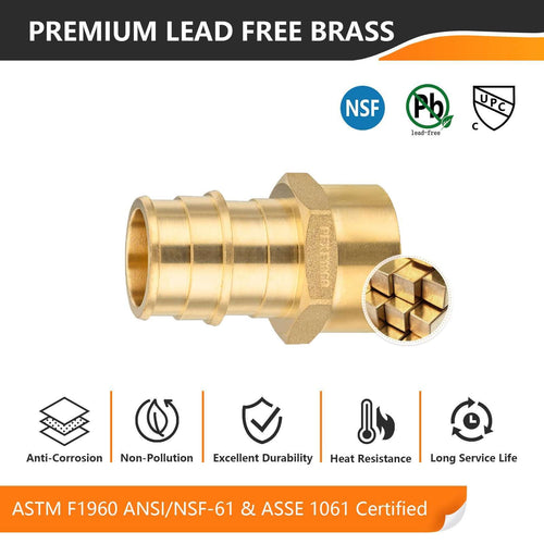 PEX A Expansion 1" PEX x 3/4" Female Threaded F1960 Adapter (Lead Free) Plumbingsell