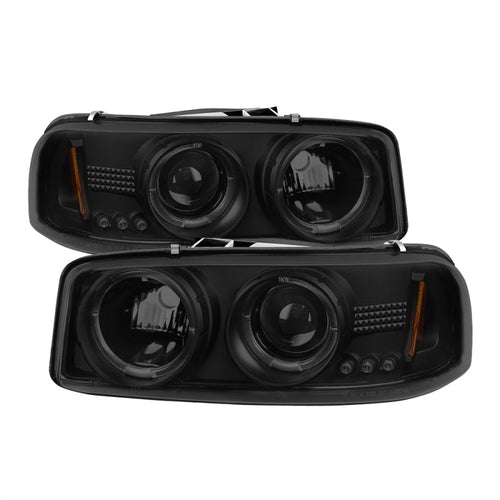 Spyder GMC Sierra 1500/2500 99-06 Projector Headlights LED Halo LED Blk Smke PRO-YD-CDE00-HL-BSM OffRoadUSA.com